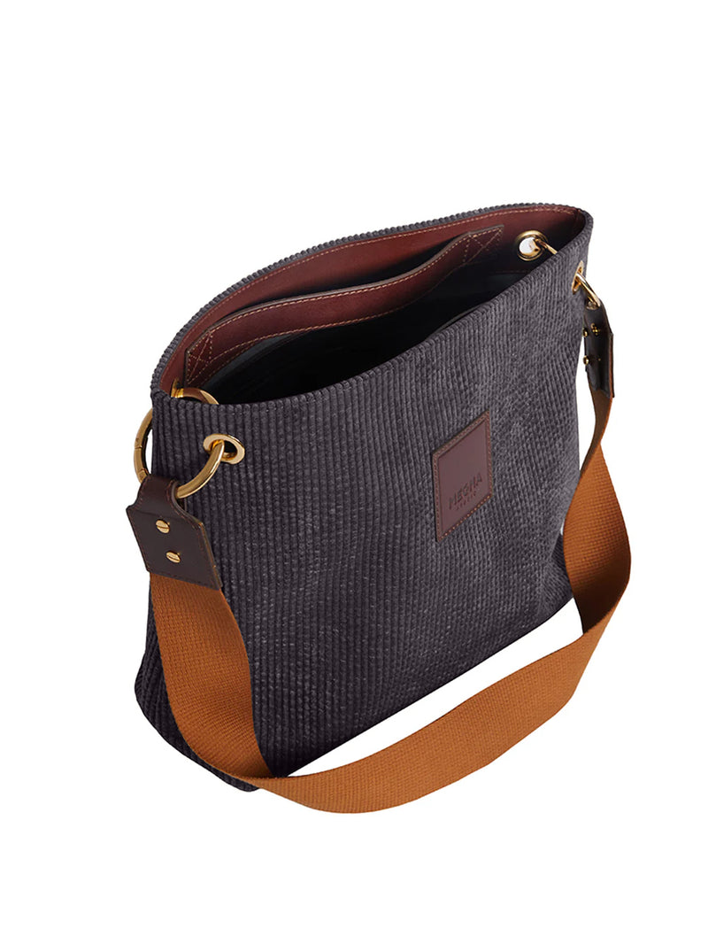 SANDRA BUCKET BAG • MEDIUM • ANTHRACITE CORDUROY