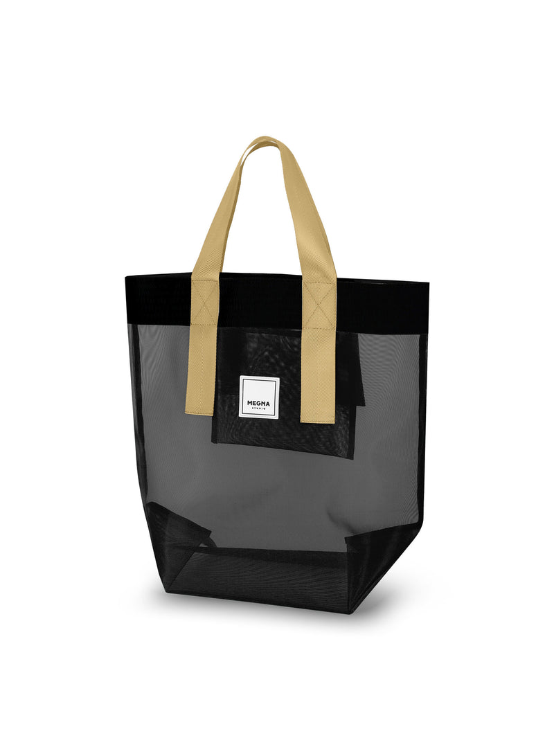Grace Beach Bag • Vertical • Black on Black