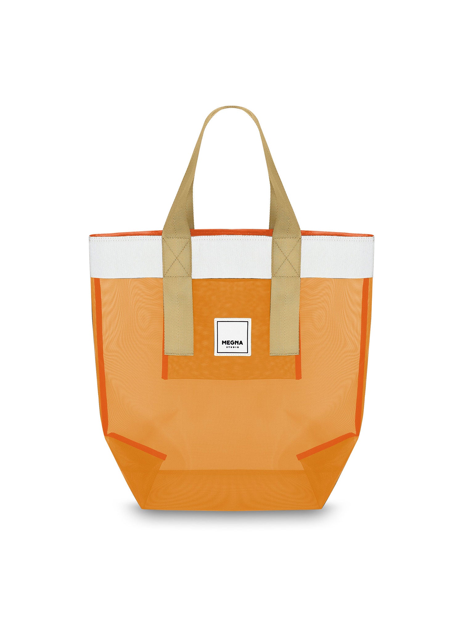 Grace Beach Bag • Vertical • White on Orange