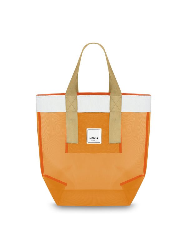 Grace Beach Bag • Vertical • White on Orange