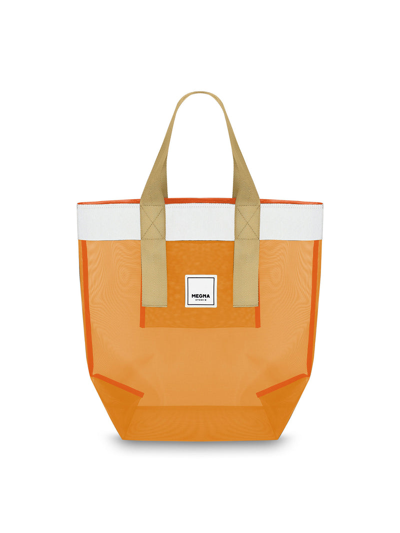Grace Beach Bag • Vertical • White on Orange