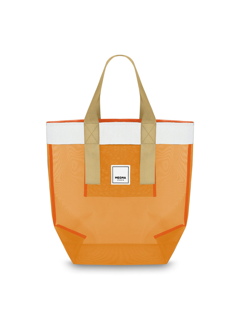 Grace Beach Bag • Vertical • White on Orange