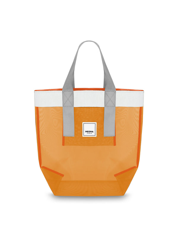 Grace Beach Bag • Vertical • White on Orange