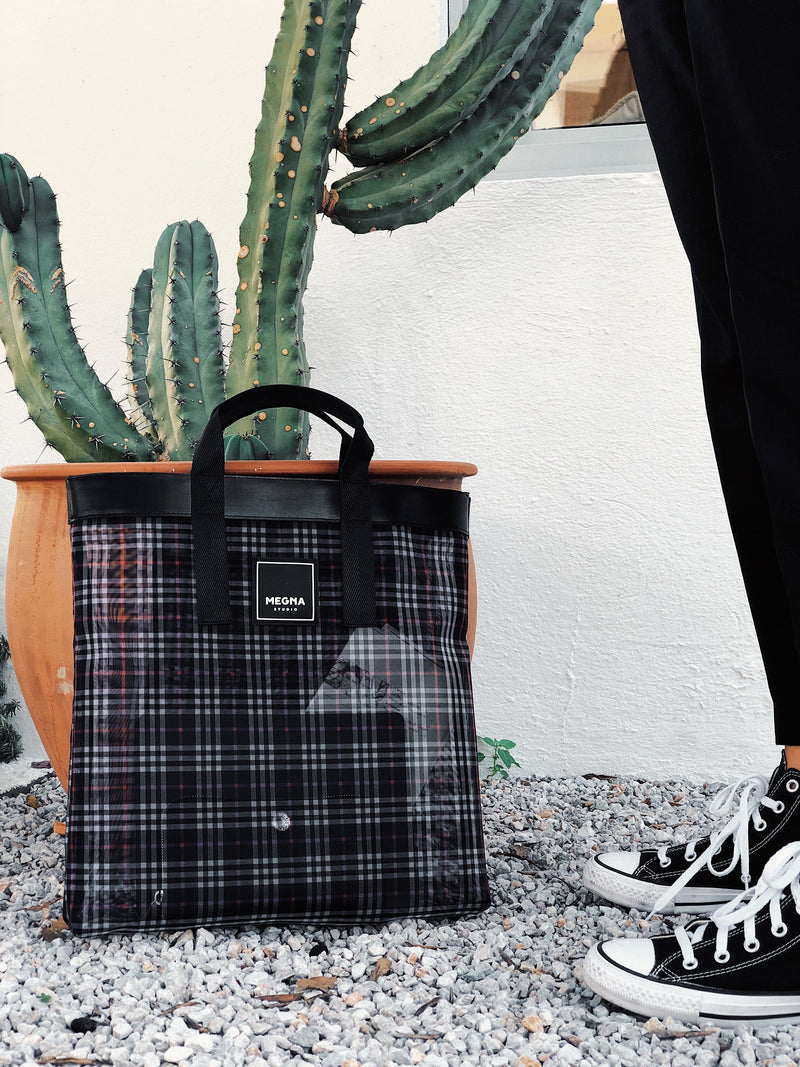 Plaid deals tote bag