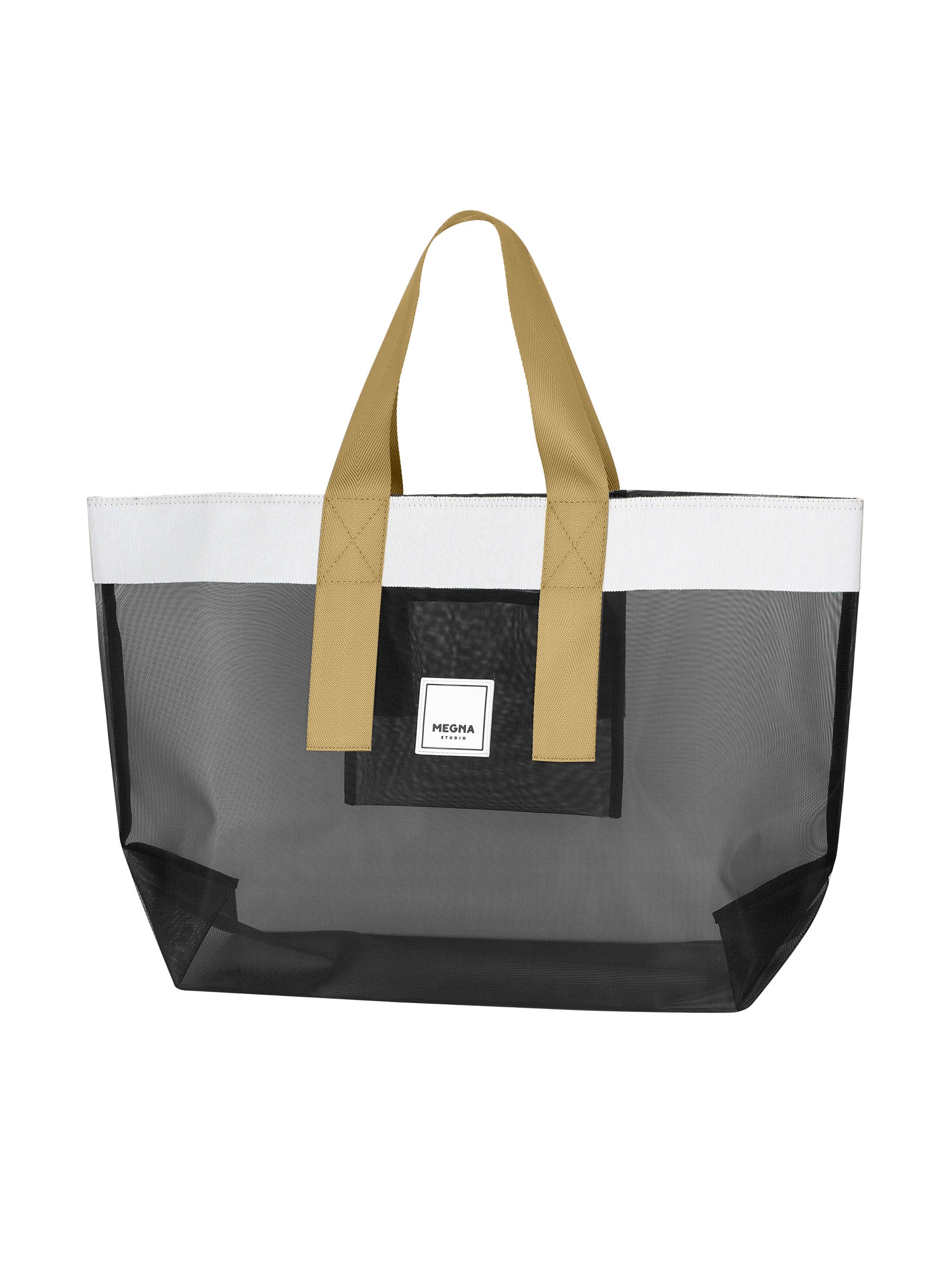 Grace Beach Bag • Horizontal • White on Black