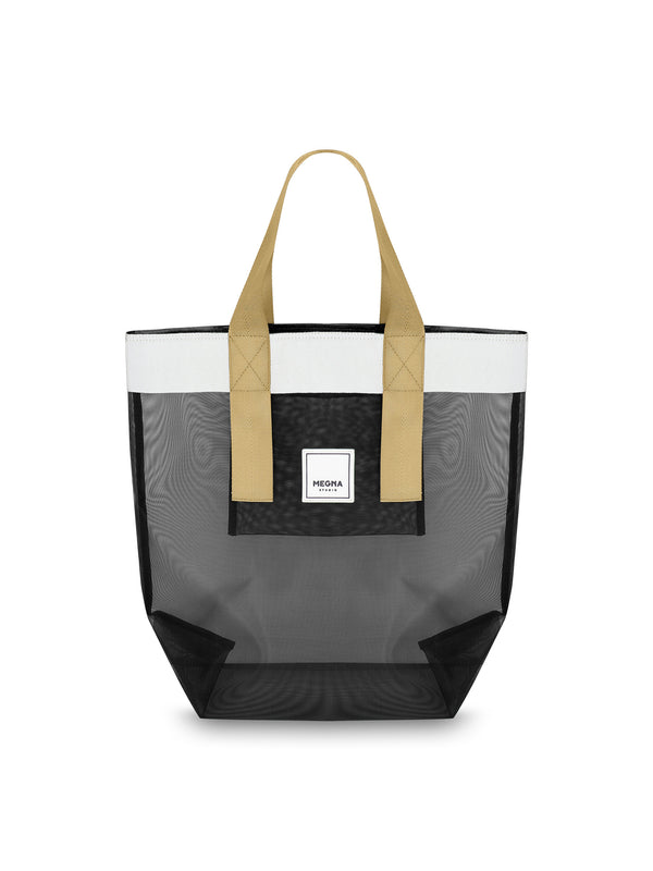 Grace Beach Bag • Vertical • White on Black