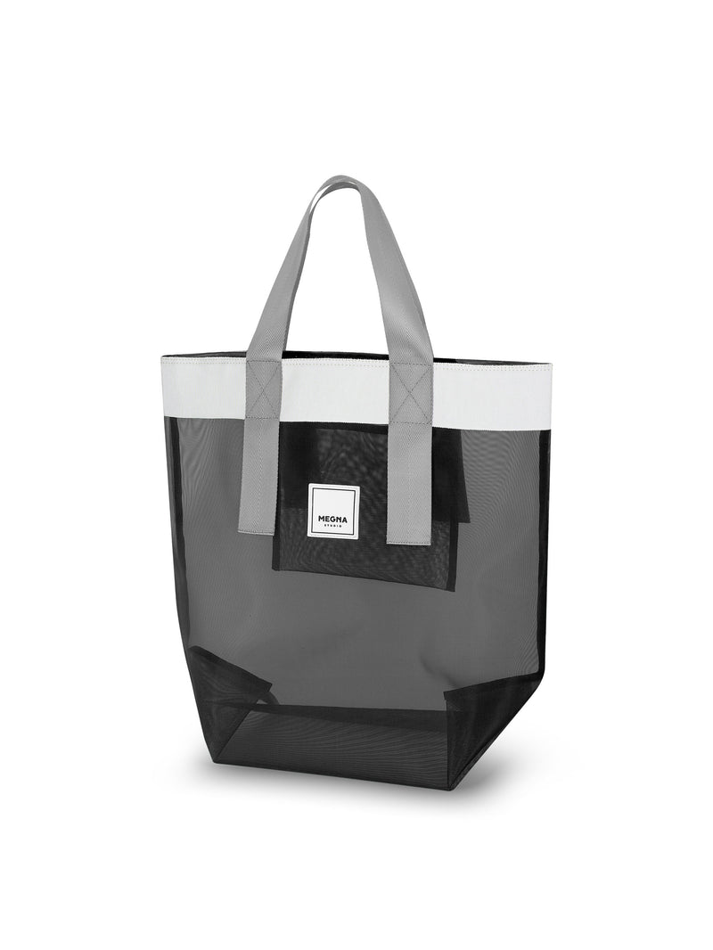 Grace Beach Bag • Vertical • White on Black