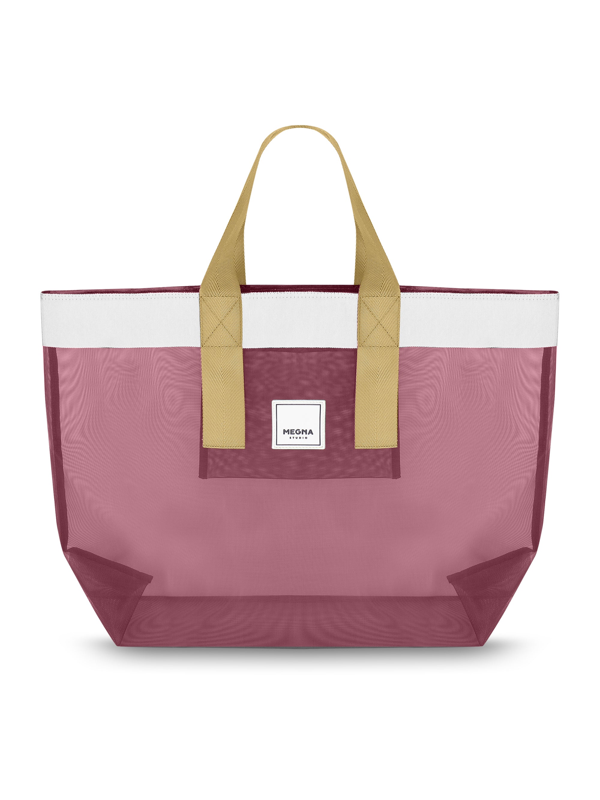 Grace Beach Bag • Horizontal • White on Cherry