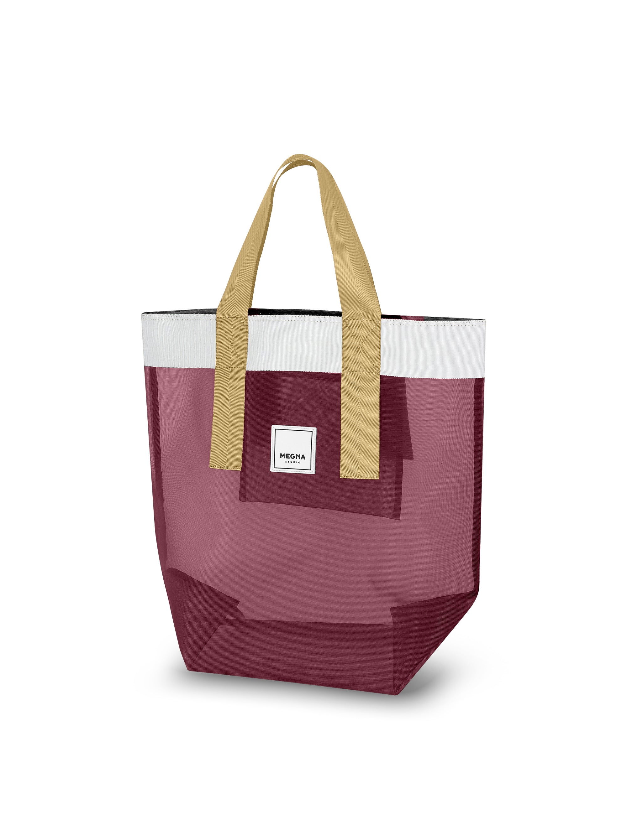 Grace Beach Bag • Vertical • White on Cherry