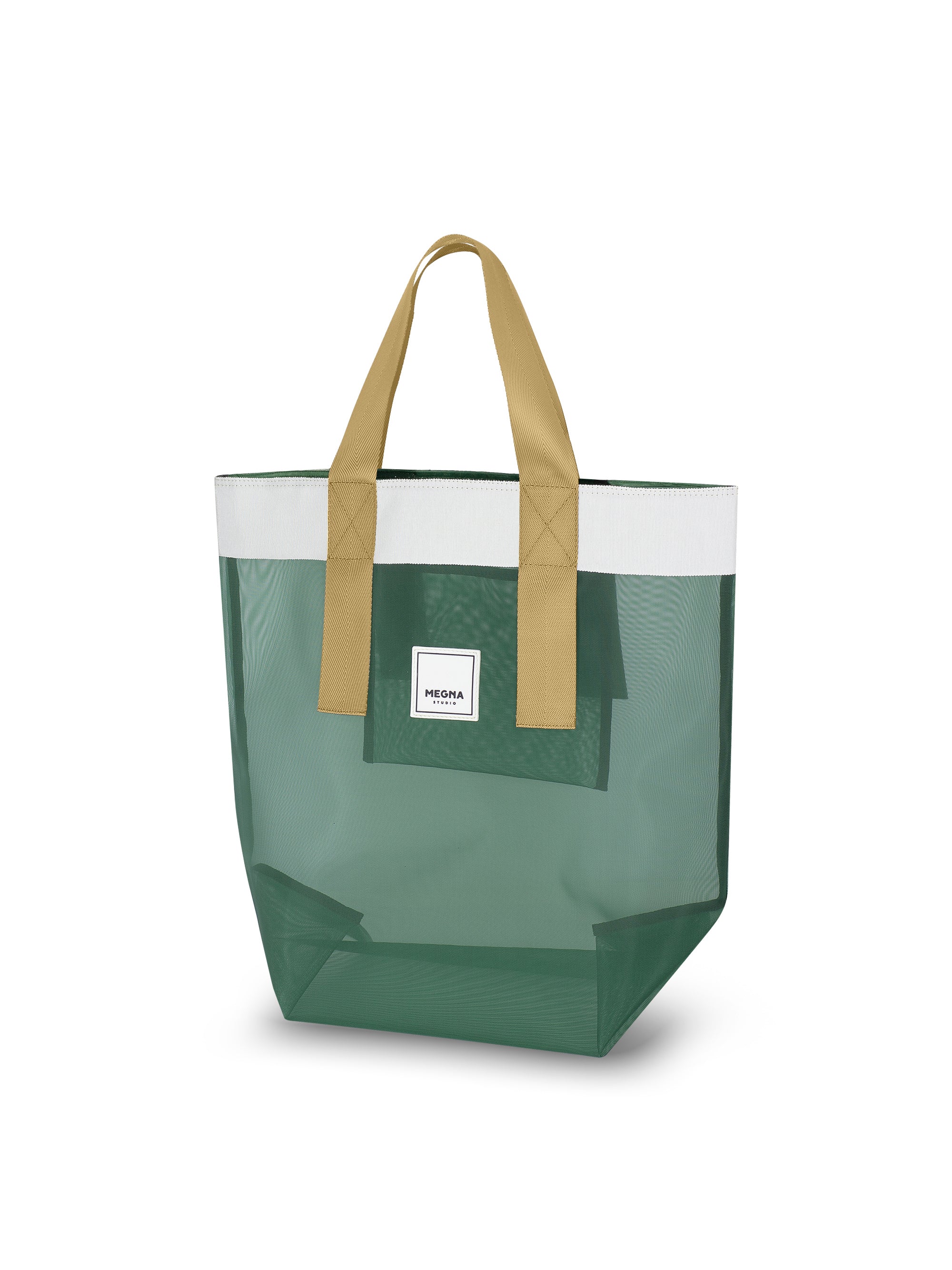 Grace Beach Bag • Vertical • White on Green