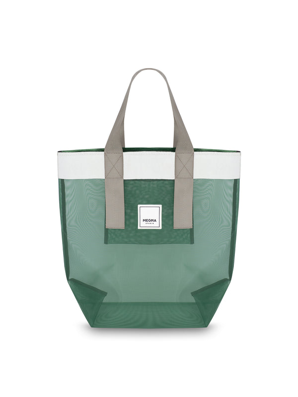 Grace Beach Bag • Vertical • White on Green