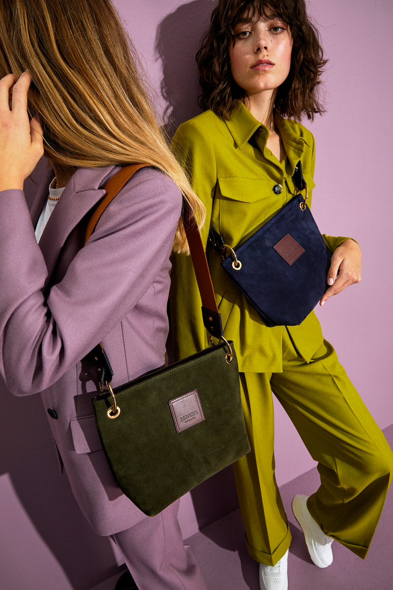 SANDRA BUCKET BAG • MINI • NAVY SUEDE