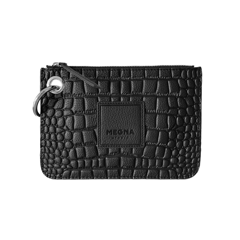 Nina Zip Pouch • Black Croco