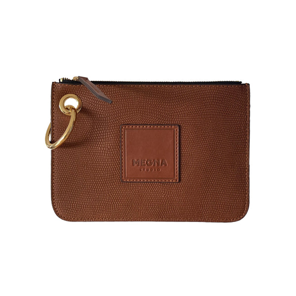 Nina Zip Pouch • Camel Snake