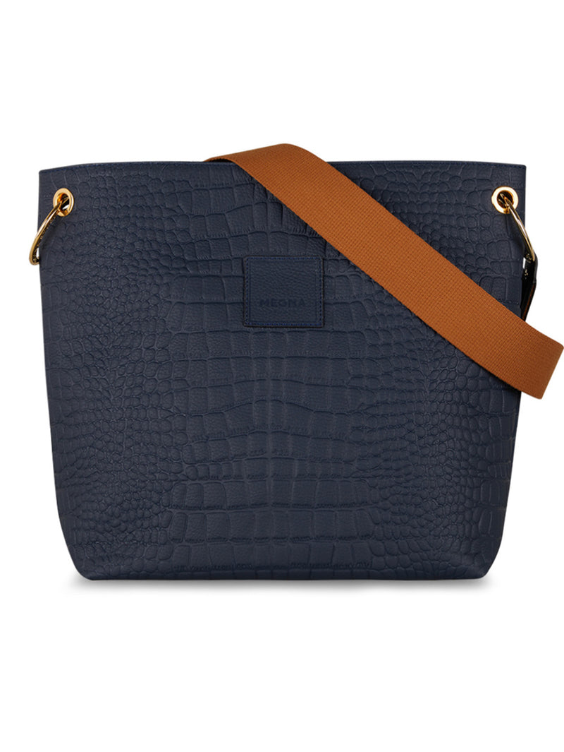 SANDRA BUCKET BAG • LARGE • NAVY BLUE